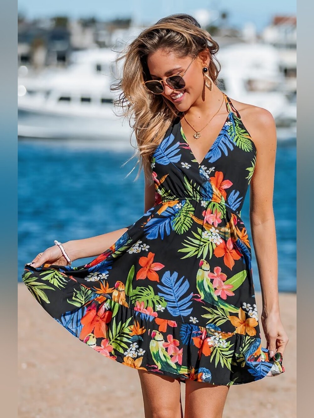 Island Affair Tropical Mini Dress 💥 BRAND NEW 💥